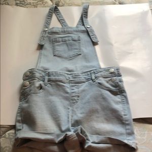 Girls jean short overalls